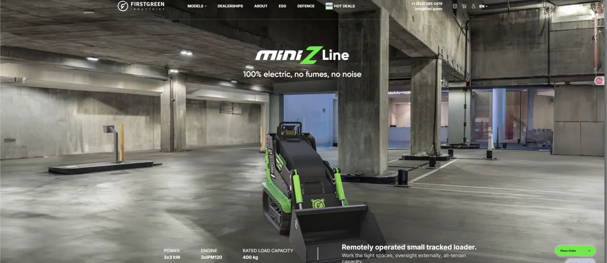 FIRSTGREEN-Compact electric track loader.