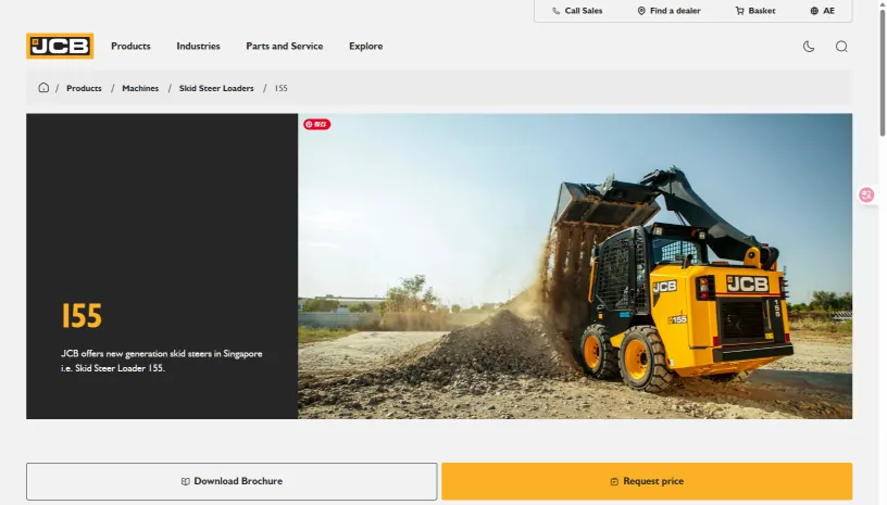 JCB offers new generation skid steers in Singapore i.e. Skid Steer Loader 155.