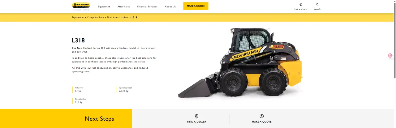 New Holland Skid Steer Loaders L318