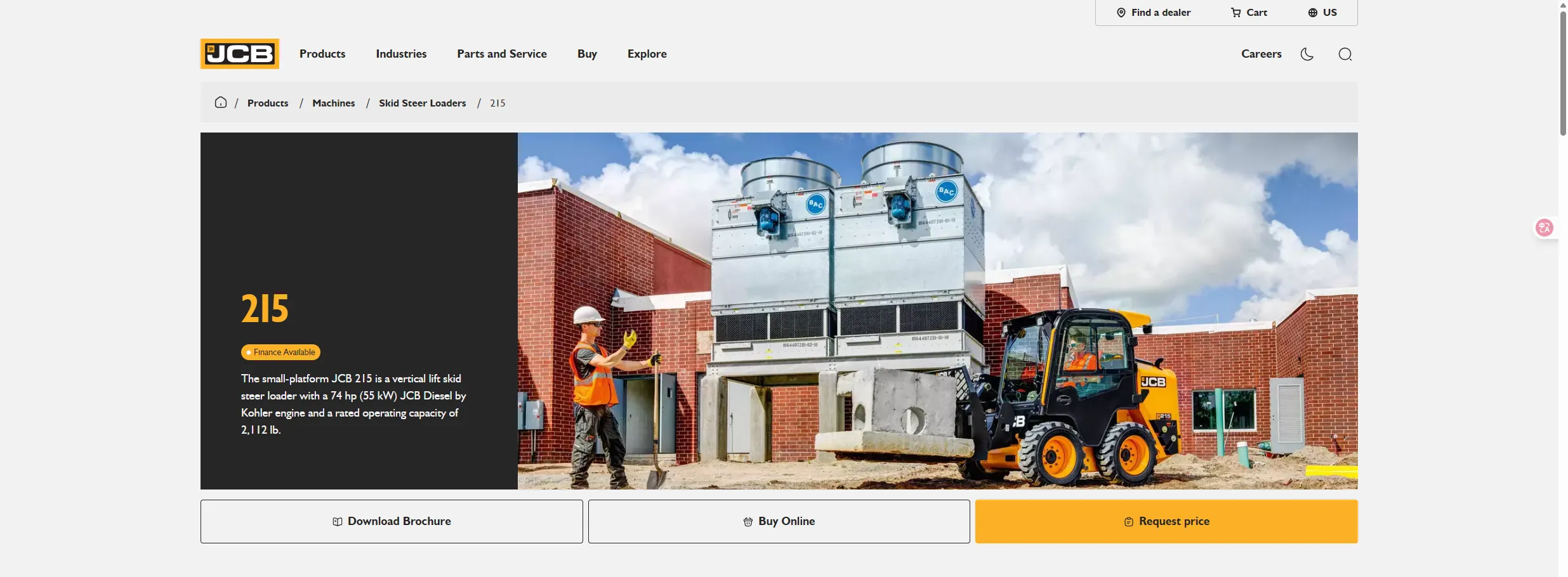 JCB machines skid-steer-loader 215